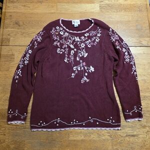 Maggie Sweet Vintage Grandmacore Prairie Cozy Knit Natural Fabric Sweater